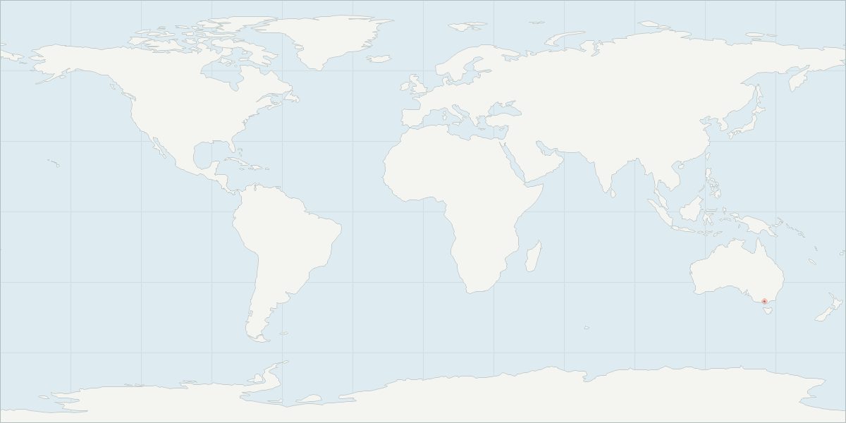 Carte de répartition : Dauphin de Burrunan (Tursiops australis), 1 observations géolocalisées issues du GBIF