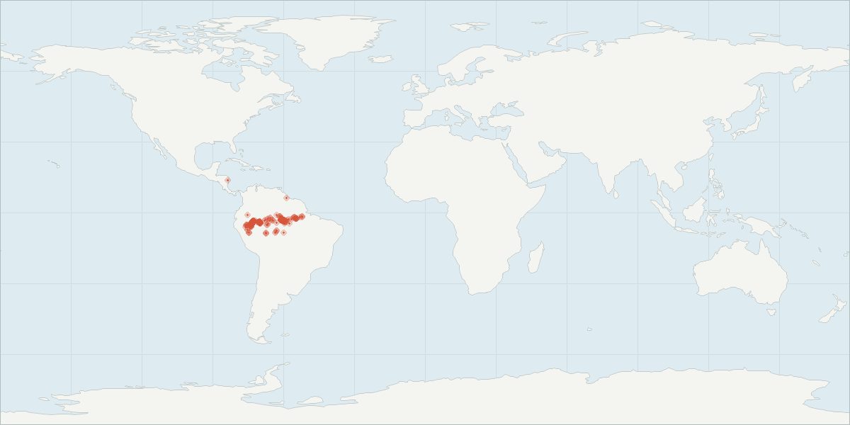 Carte de répartition : Tucuxi (Sotalia fluviatilis), 377 observations géolocalisées issues du GBIF
